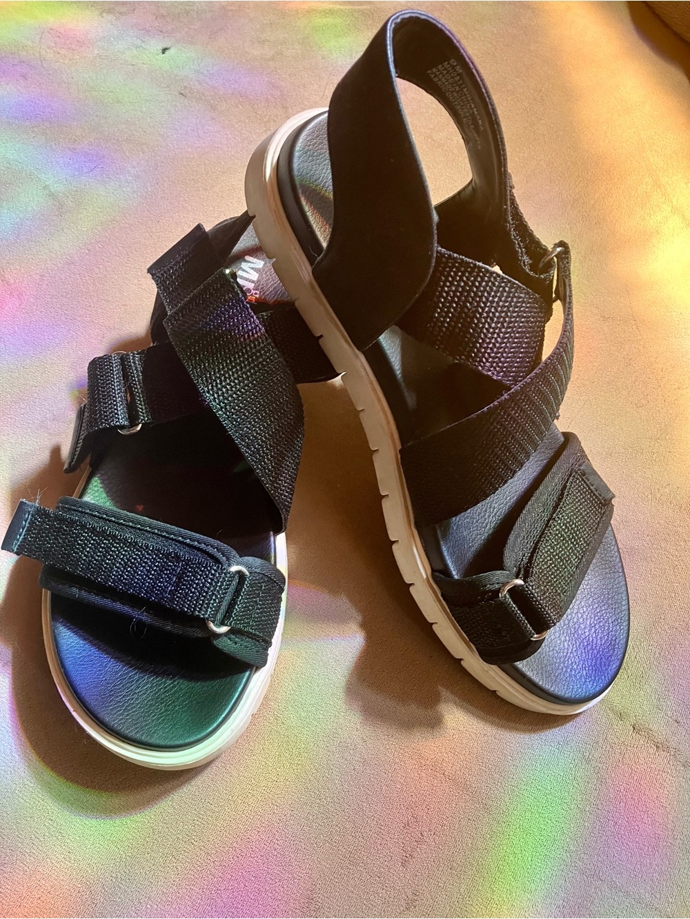 MIA Black Strap Adjustable Sandals